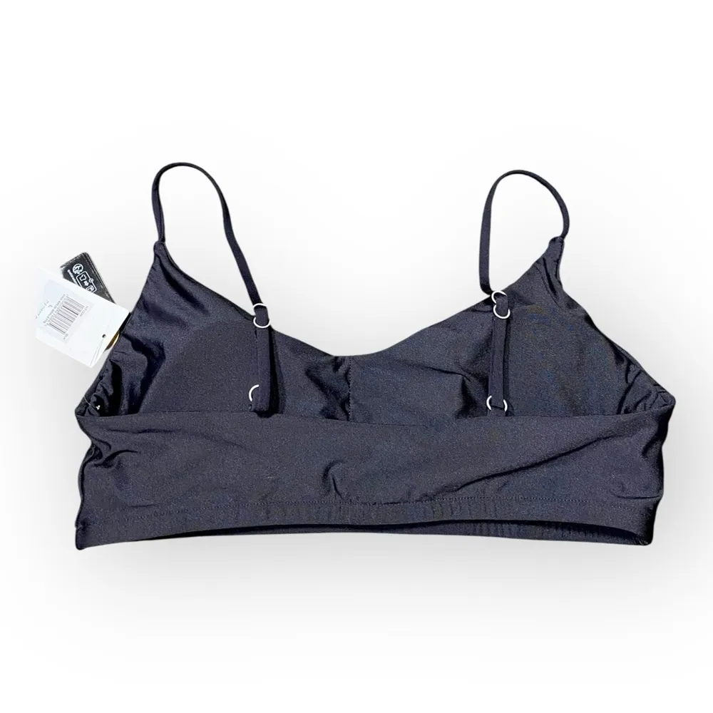 Hurley Black Bikini Top Womens Size Large NWT Adjustable Straps White Logo - Image 5