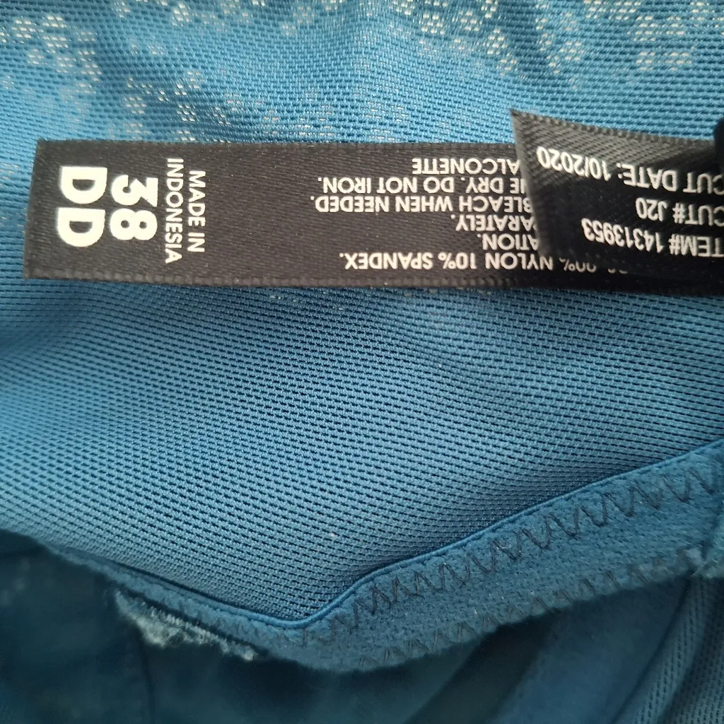 Torrid Curve 38DD Elegant Teal Lace Bra Blue Size 38 E / DD - Image 12