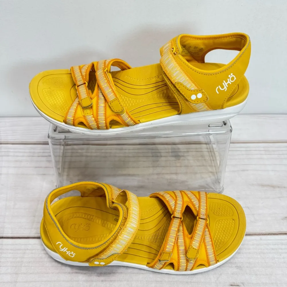 Ryka Yellow Savannah Sport Sandals Contoured Footbed Comfort Arch Support - Image 2