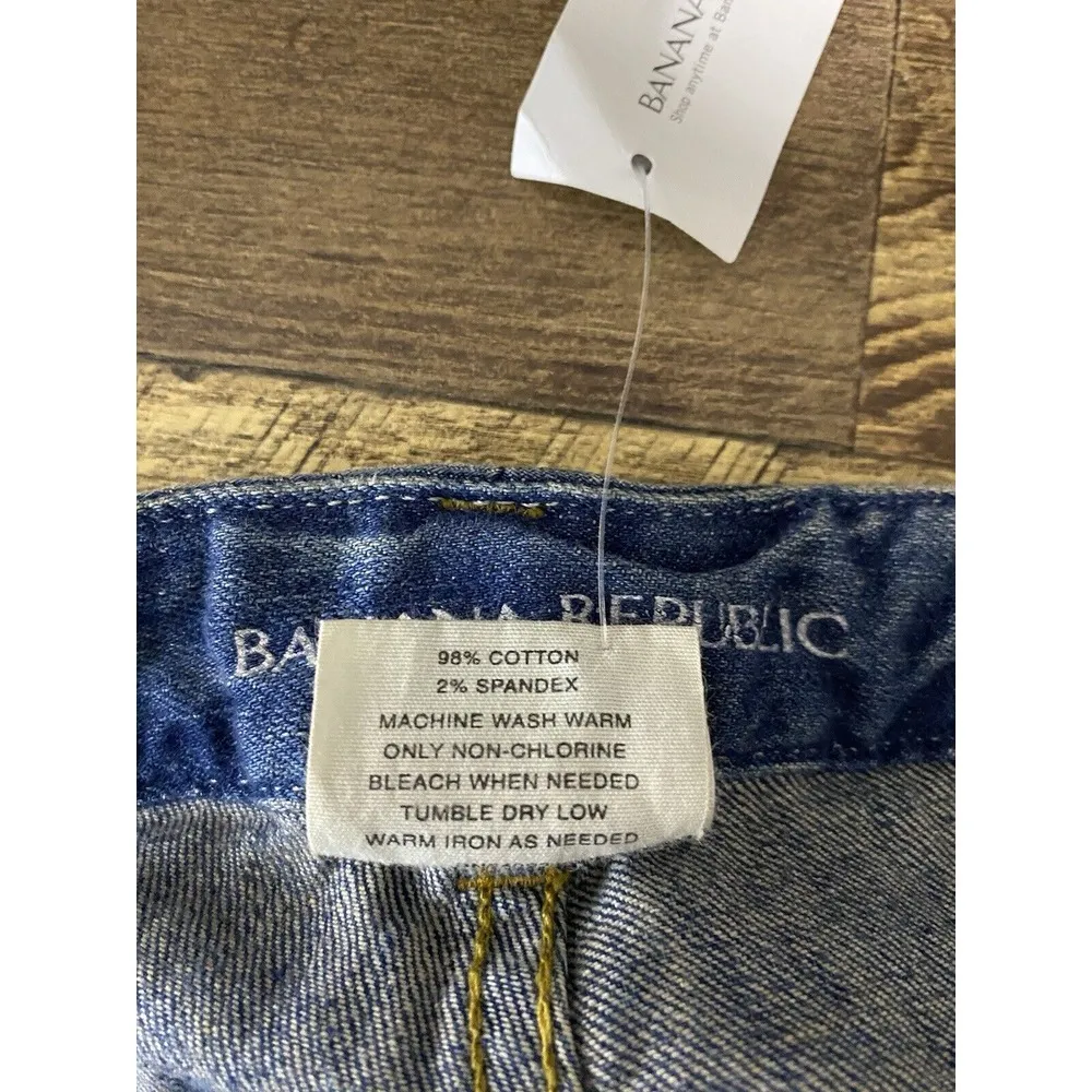 New Banana Republic Wide Leg Crop Jeans‎ Sz 10 Denim Blue Stretch Low Rise - Image 8