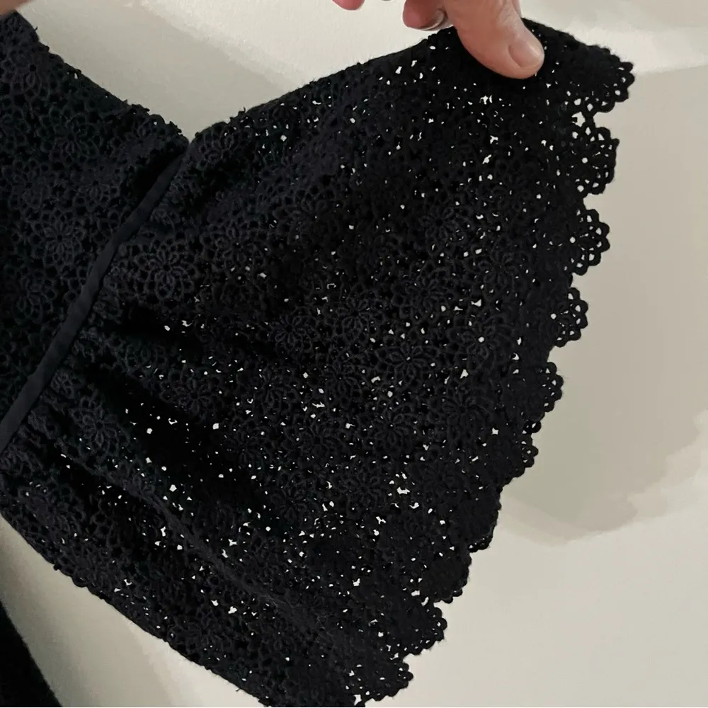 LAFAYETTE 148 New York Navy Blue Embroidered Bell Sleeve Lined Dress- Size L - Image 8