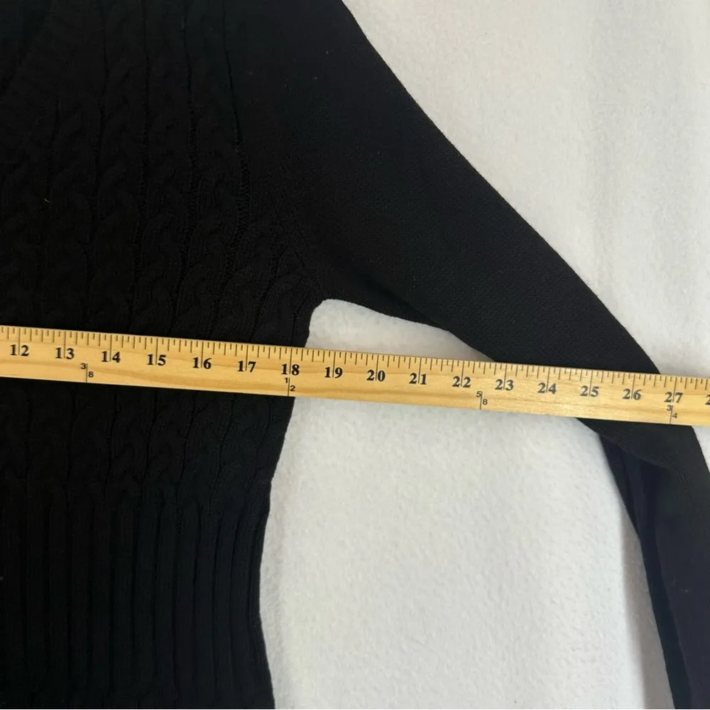 Venus V Neck Long Sleeve Sweater Dress Womens Large Black - Image 6