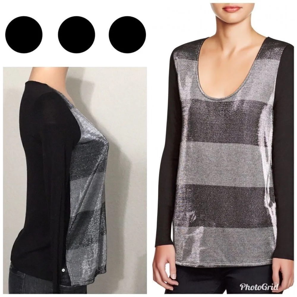 Three Dots metallic top. Perfect holiday top.NWOT - Image 2
