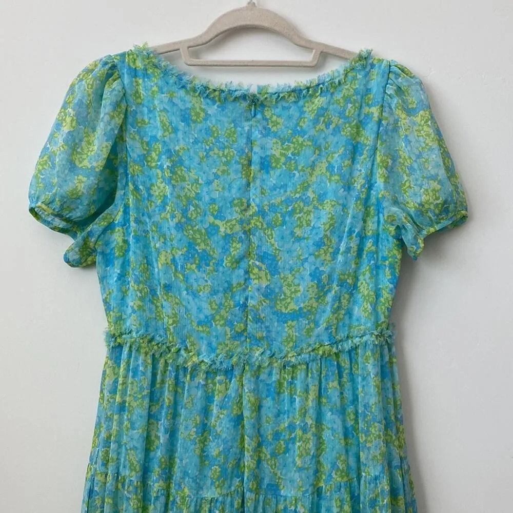 Likely Chloe Crinkled Floral Chiffon Midi Maxi Dress Size: 6 - Image 9