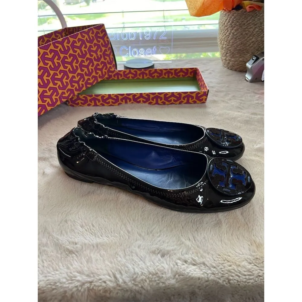 Tory Burch Reva Ballet Flats Women’s Size 9 Brown Patent Leather Slip Re… - Image 12