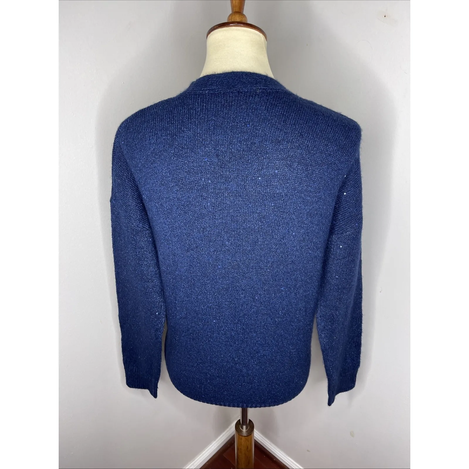 Lilly Pulitzer Dixie Sequin Wrap Sweater Aegean Navy Medium M - Image 4