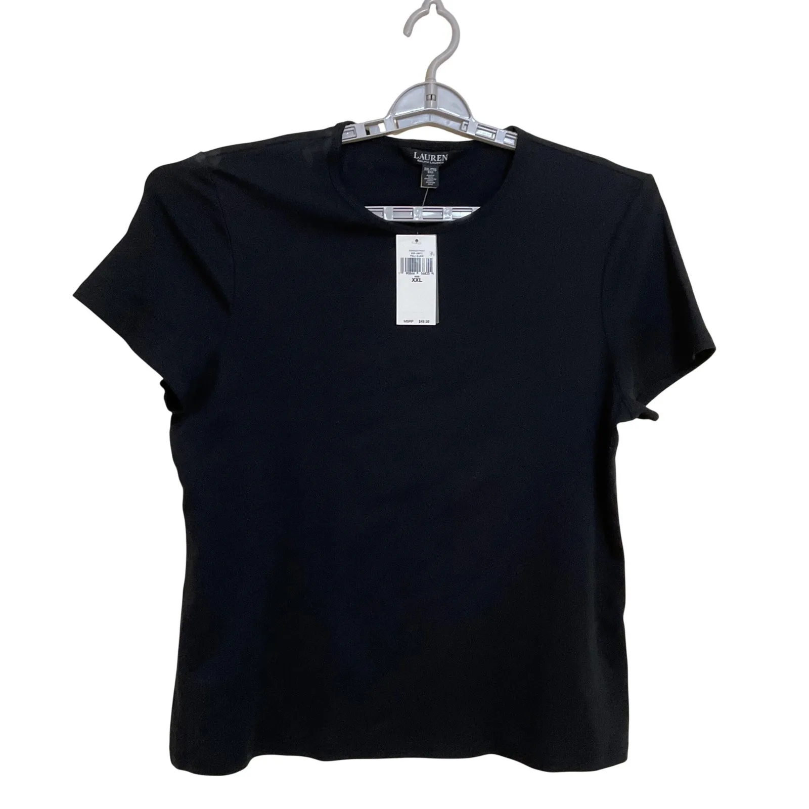 Lauren Ralph Lauren  Black Short Sleeve Crew Neck T Shirt Top XXL with  flaw - Image 3