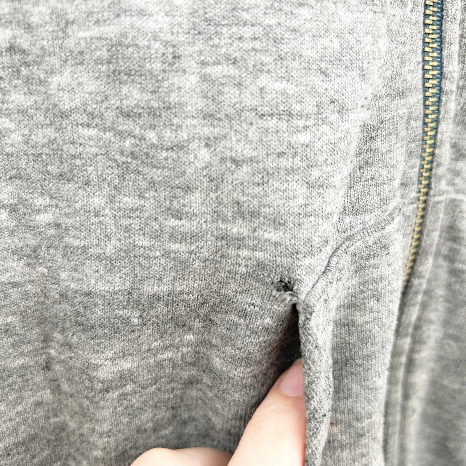 Aviator Nation Womens Lounge Gray Heathered Zip Up Hoodie Rainbow Logo XS - Image 3