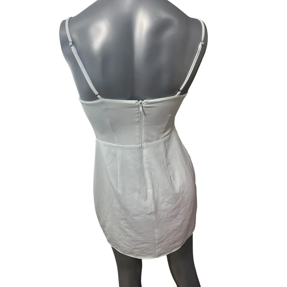 Abercrombie & Fitch Mini Sheath Tank Dress Small White Cutout Keyhole Party - Image 2