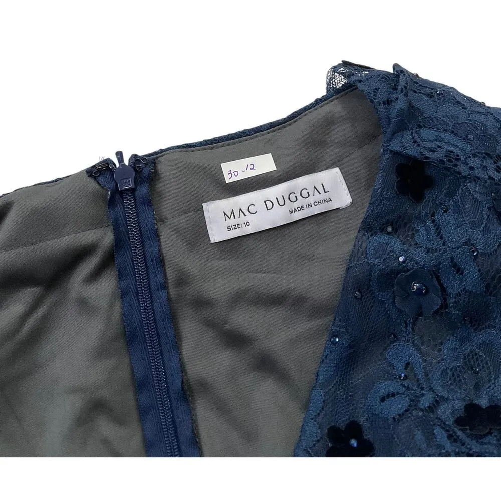 Mac Duggal Blue Embellished MSRP $698 Formal Gown Women Size 10 NWT | 30-12 - Image 6