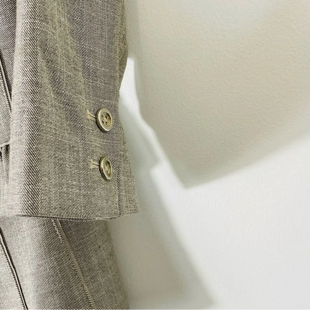 White House Black Market Gray/Light Tan 3/4 Sleeve Blazer Size 00 - Image 8