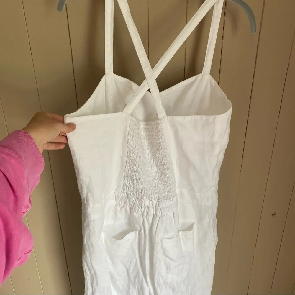 NWT Faherty 100% Linen Ozzy Jumpsuit in Oyster, Size Large - Image 7