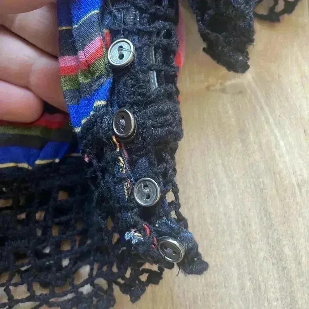 NEW Free People Aruba Crochet Multicolor Striped Crop Top Sz XS Style OB1522759 - Image 4