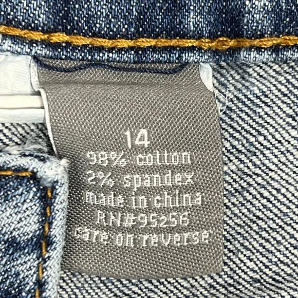 Y2K Grunge Bermuda Jean Shorts Sz 14‎ Stretch Denim Retro 90s Skater Wide Waist - Image 3