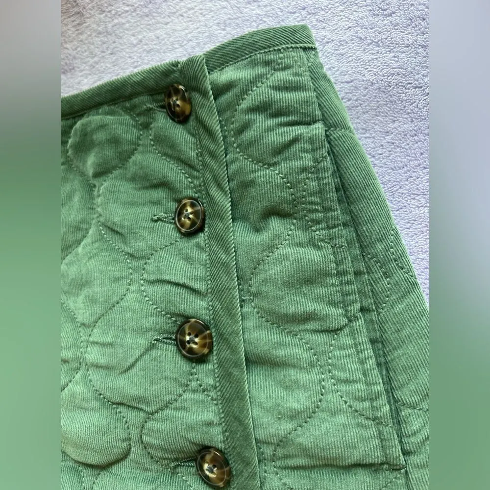 MADEWELL Corduroy Quilted Mini Skirt: SIMPLY SAGE Size 00 Style number NB889 - Image 4