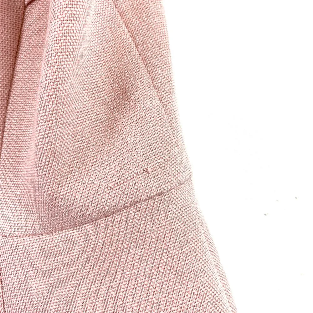 Gal Meets Glam Flutter Short Sleeve V-Neck Laurie Mini Dress Tweed Pink 8 Petite - Image 7