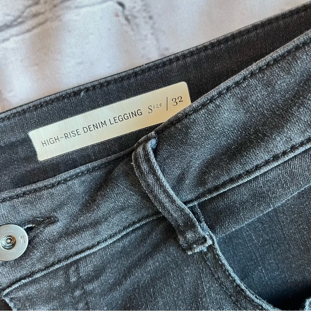 Pilcro High Rise Denim Legging Jeans Womens Size 32 Black Grunge Indie Emo Boho - Image 8