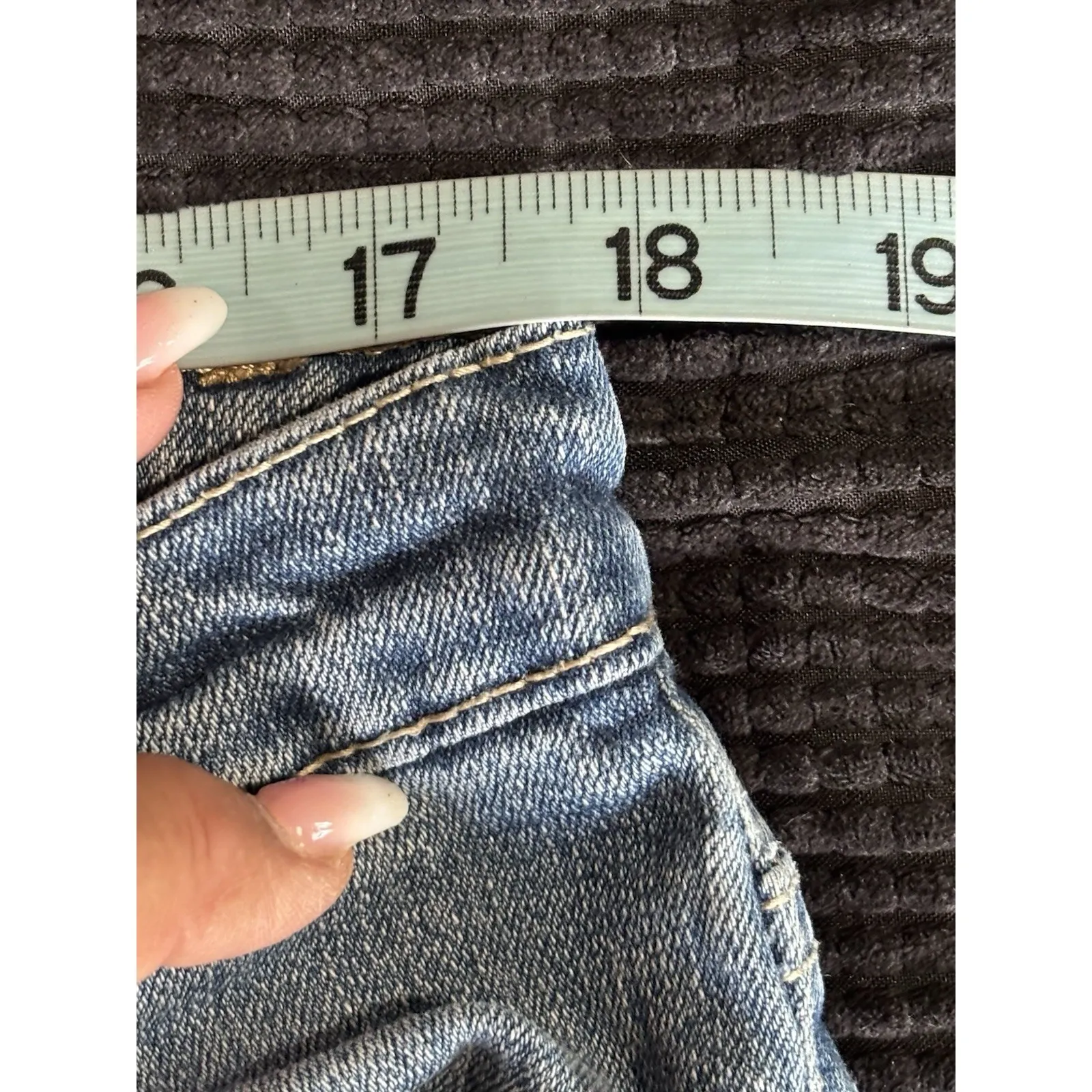 Nine West Vintage Coll.‎ Denim Capris Missy Light  Mid Rise Size 14 Wide Leg - Image 7