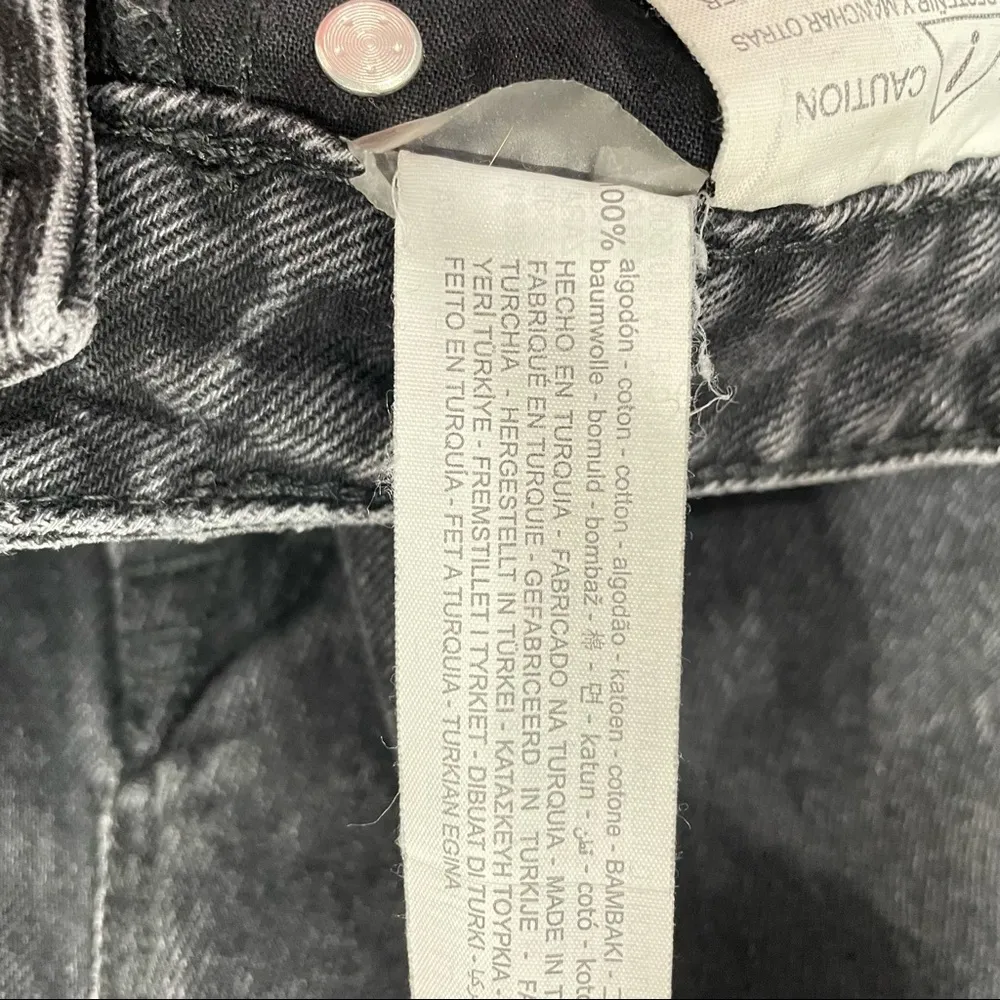 Zara Straight Leg High Waisted Raw Hem Black Jeans 0 - Image 12