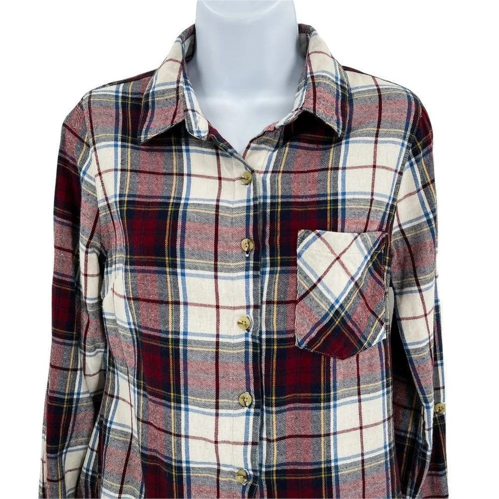Miami Plaid Long Sleeve Button Up Shirt X-Small XS - Image 54