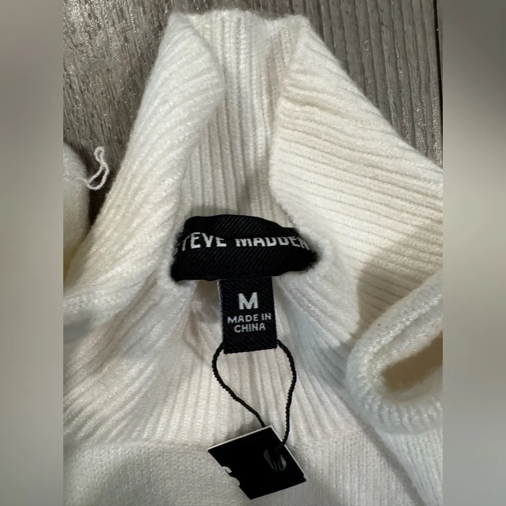 Steve Madden White Long Sleeve Sweater Dress - Image 12