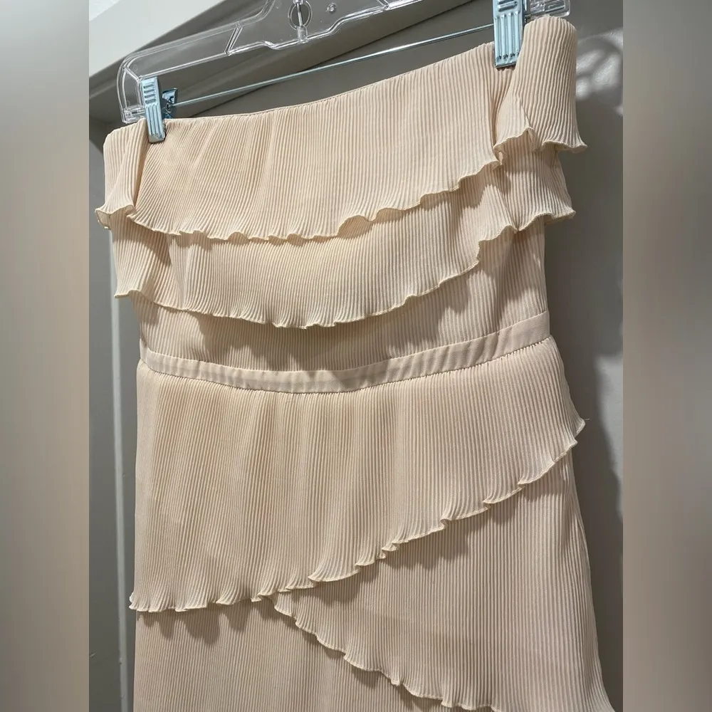 NWT Pins And Needles Cream Strapless Layered Tiered Ruffled Mini Party Dress - Image 5