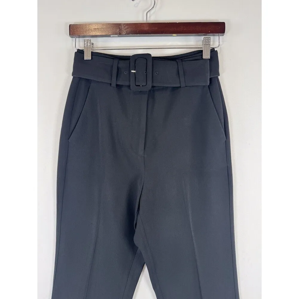 Aritzia Babaton Women Dress Pants Black Straight Belted High Rise Classic Size 2 - Image 7