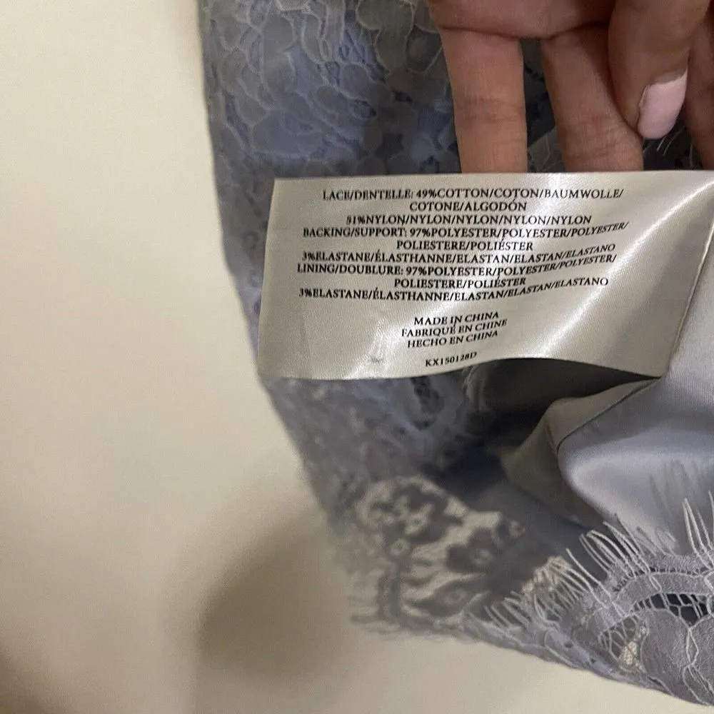 Keepsake High Roads Powder Blue Floral Lace Halter Dress open back size Small Blue - Image 3