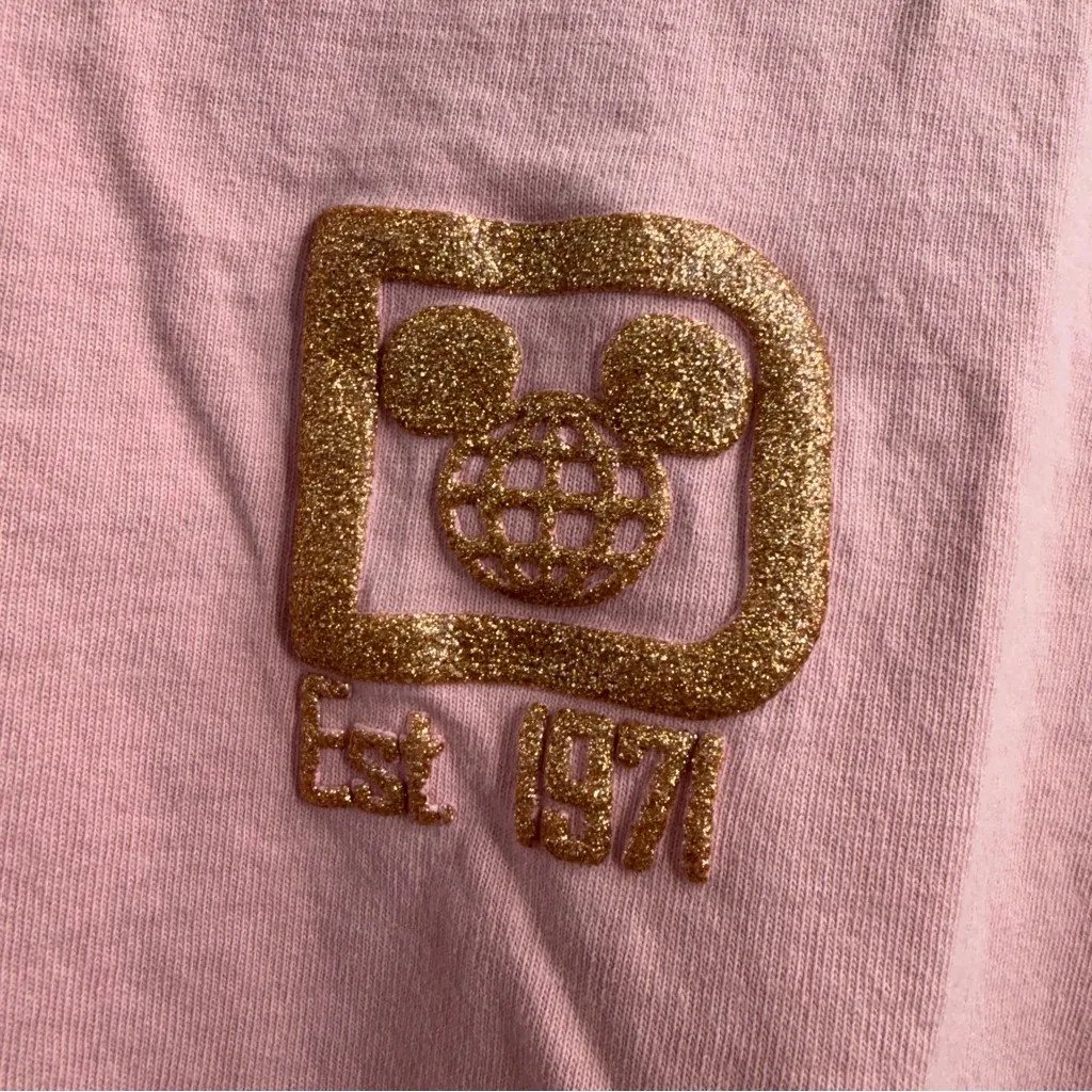 Walt Disney World Spirit Jersey Briar Rose Gold Glitter Adult Medium Oversized - Image 7