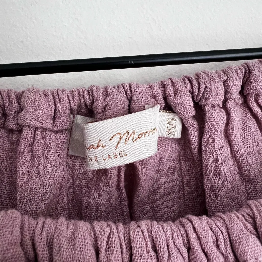 Savannah Morrow the Label mauve crop top long sleeve gauze XS S - Image 4