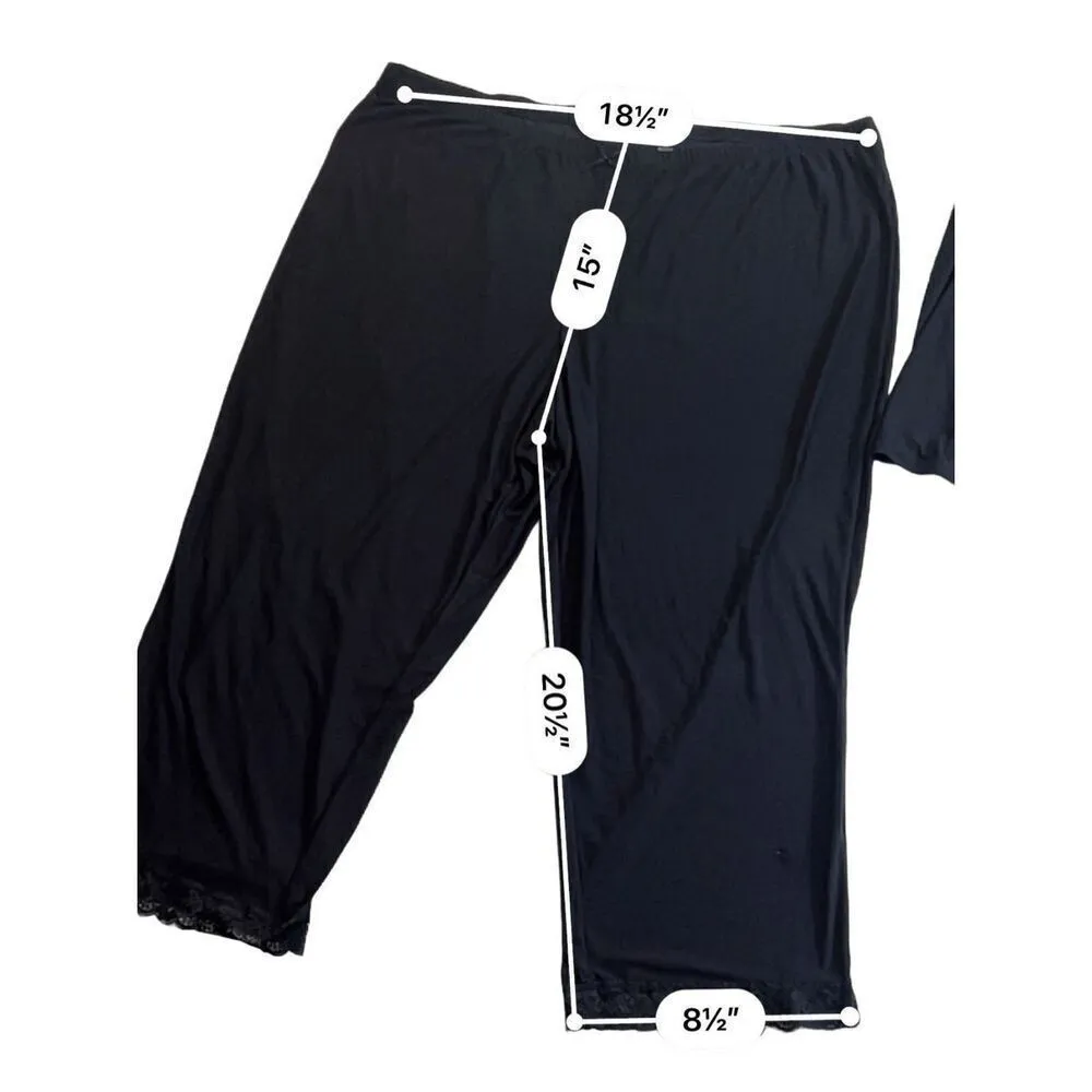 George Jersey black Cropped Sleep Pant Pajama set Size 2X - Image 4