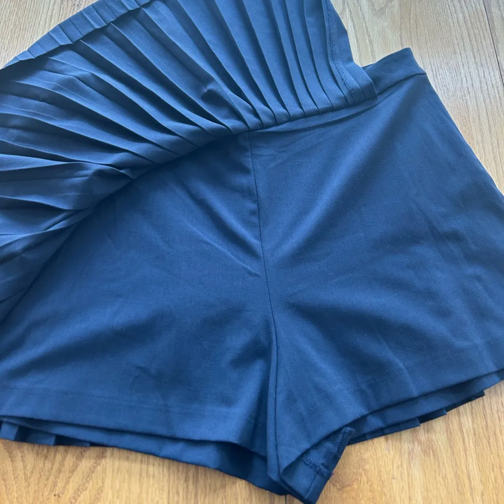 NWT Abercrombie & Fitch Mini Wrap Skirt Skort Pleated Navy XL School Y2K 90S - Image 8