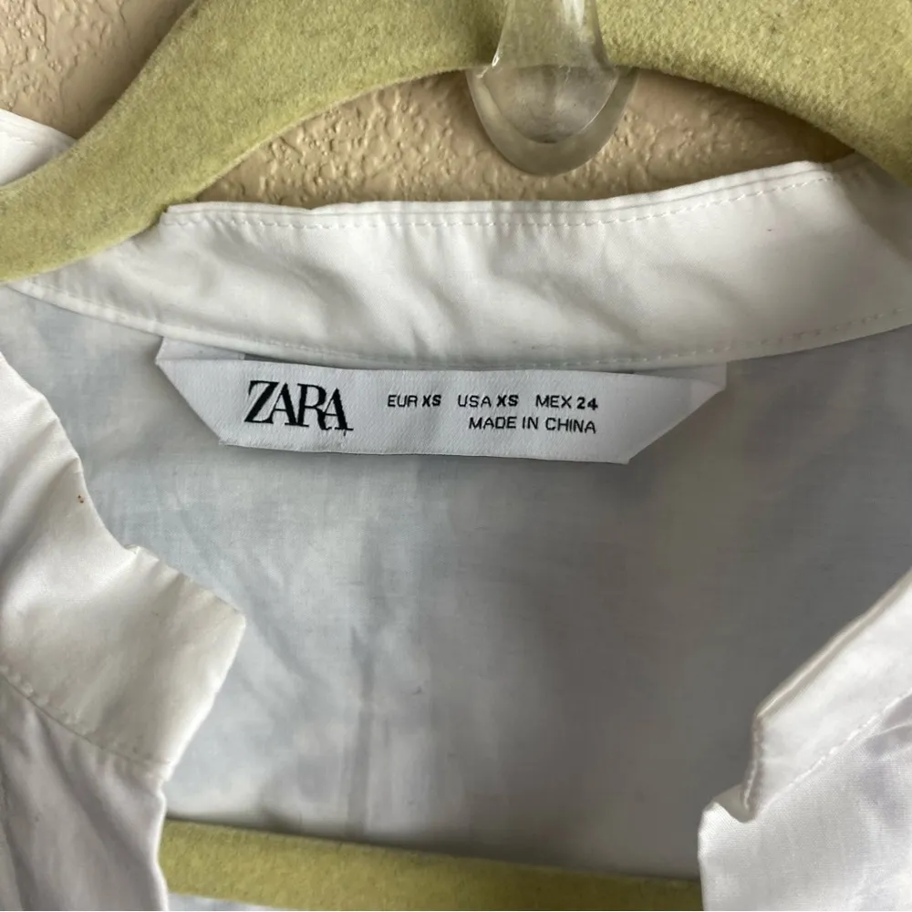 Zara Tribal Print Shirt Dress Blue and White - Image 5