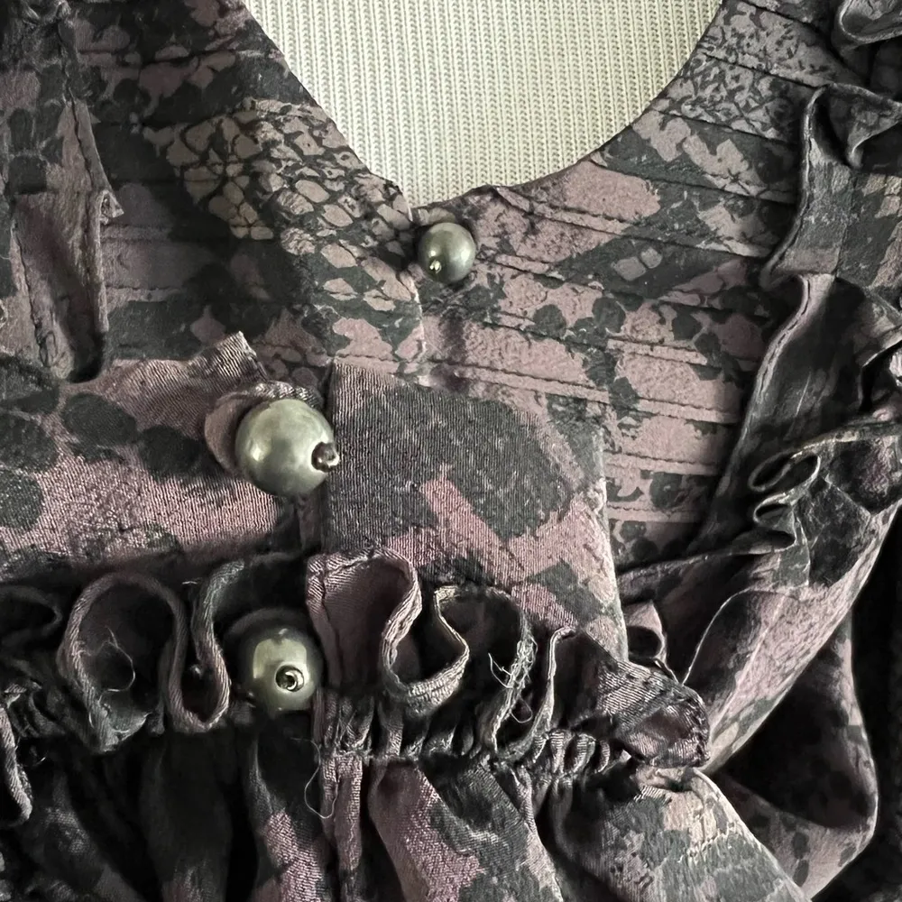 REBECCA TAYLOR Silk Snake Print Neck Tie Blouse | 6 - Image 5