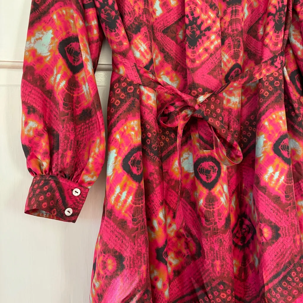 Ulla Johnson Jude Dress Wild Rose Printed Abstract Silk Shirtdress Button Size 0 - Image 14
