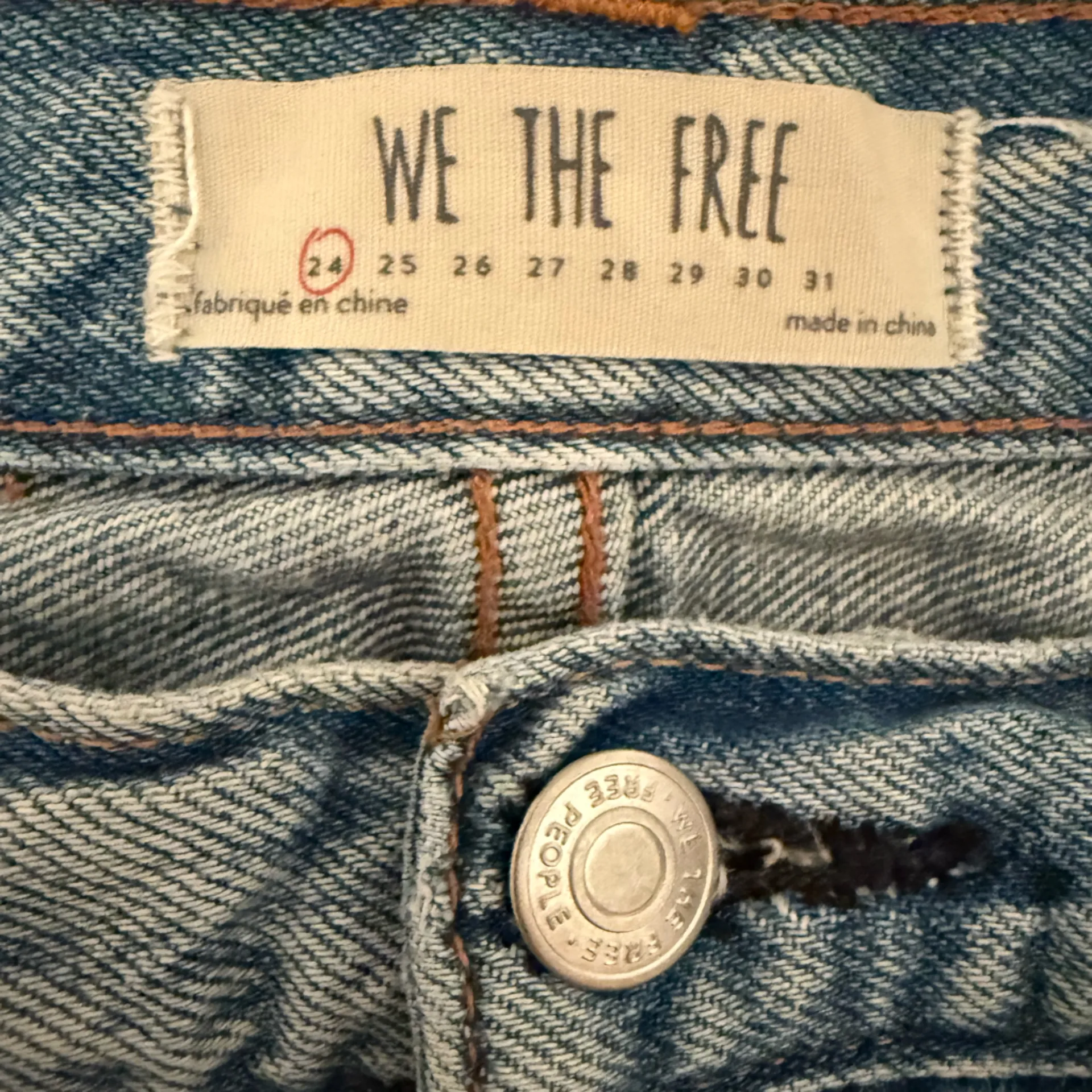 We The Free by Free People Harvest Bell Denim Mini Skirt Distressed 24 Waist - Image 8