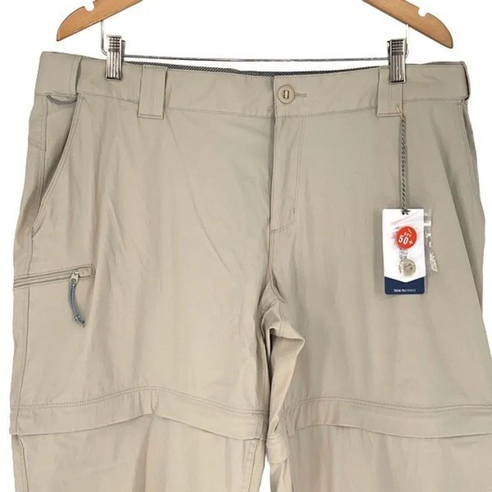 Bass Pro Women's Peyote Ultimate Angler Convertible Pants Beige Size‎ 18 NWT - Image 2