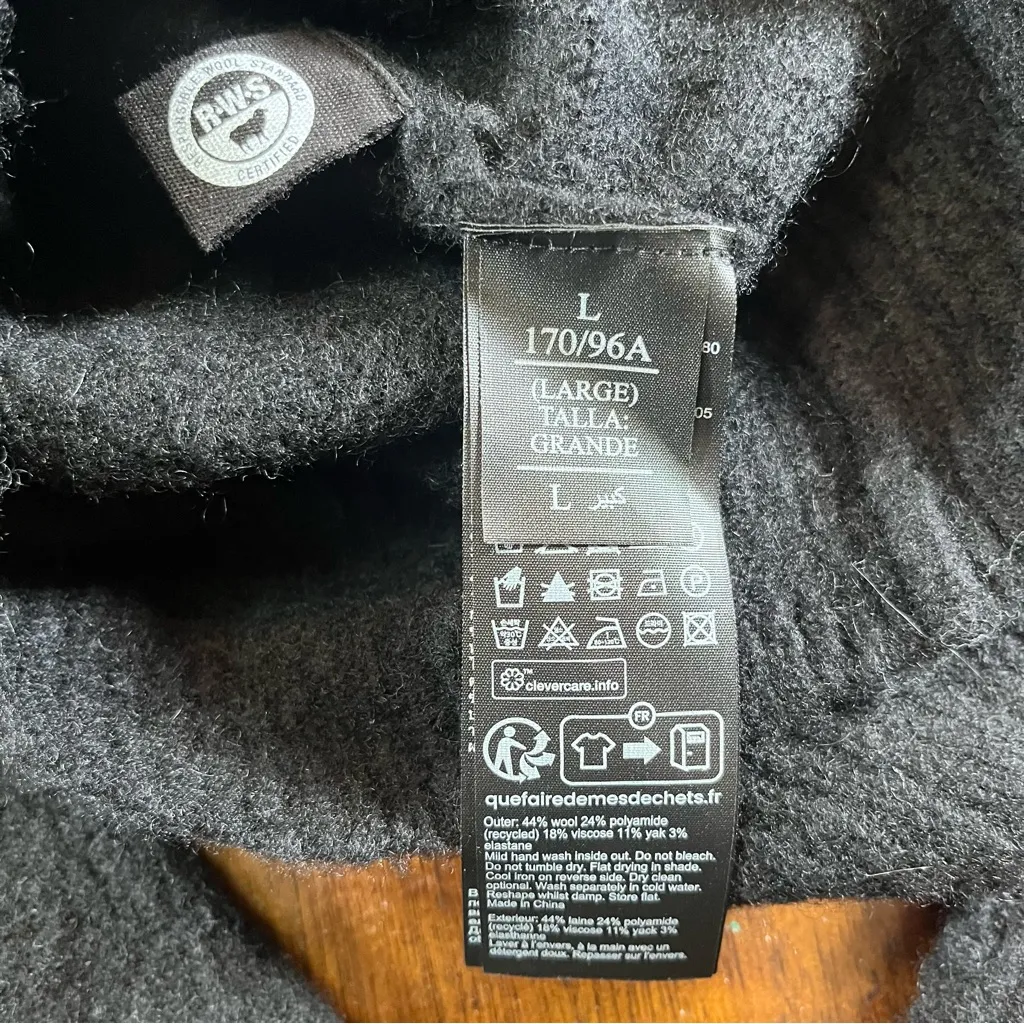 AllSaints Women’s Black Cropped Wool Blend Knit Crewneck Sweater Size L NEW - Image 7