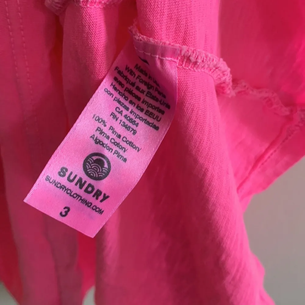 Sundry Tiered Sleeveless Jersey Cotton Tank NWT Hot Pink Soft - Image 6