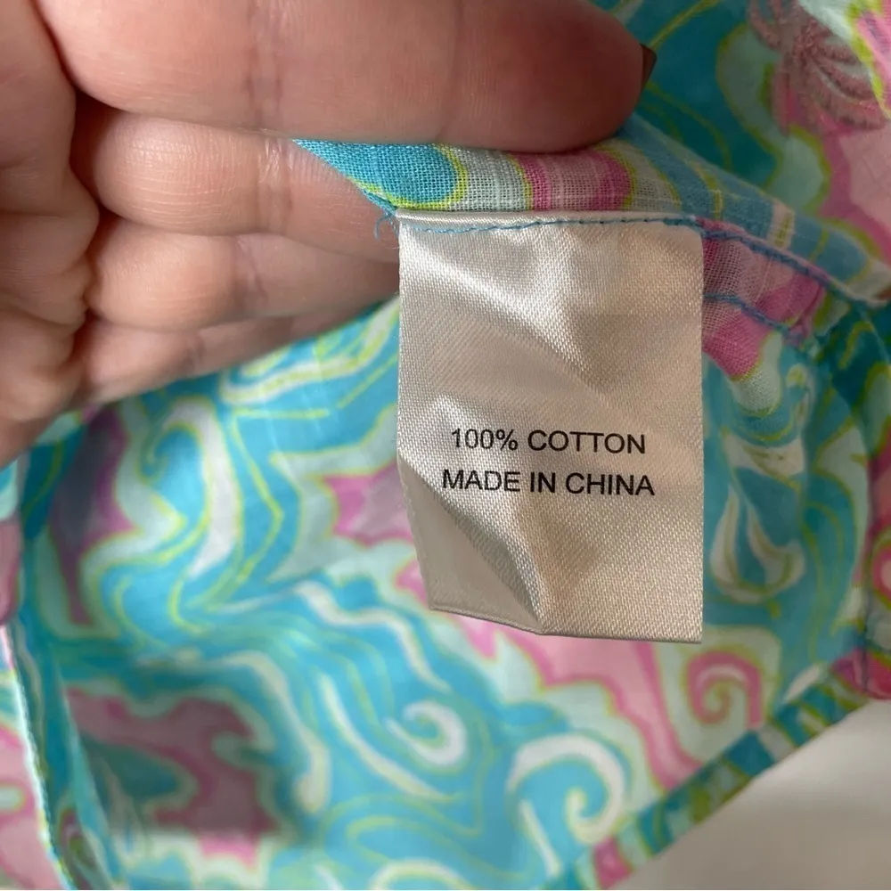 Lilly‎ Pulitzer Resort Fit Seahorse Button Down Top Xsmall - Image 5