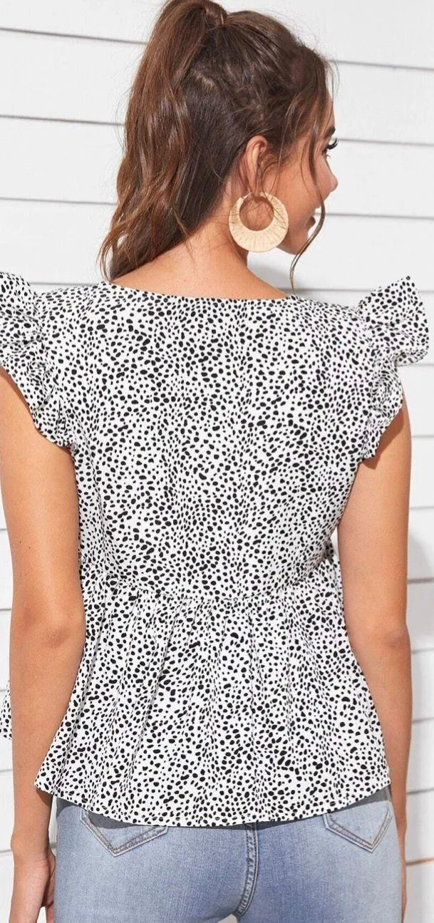 Ruffle Tie Front Top Size L - Image 2