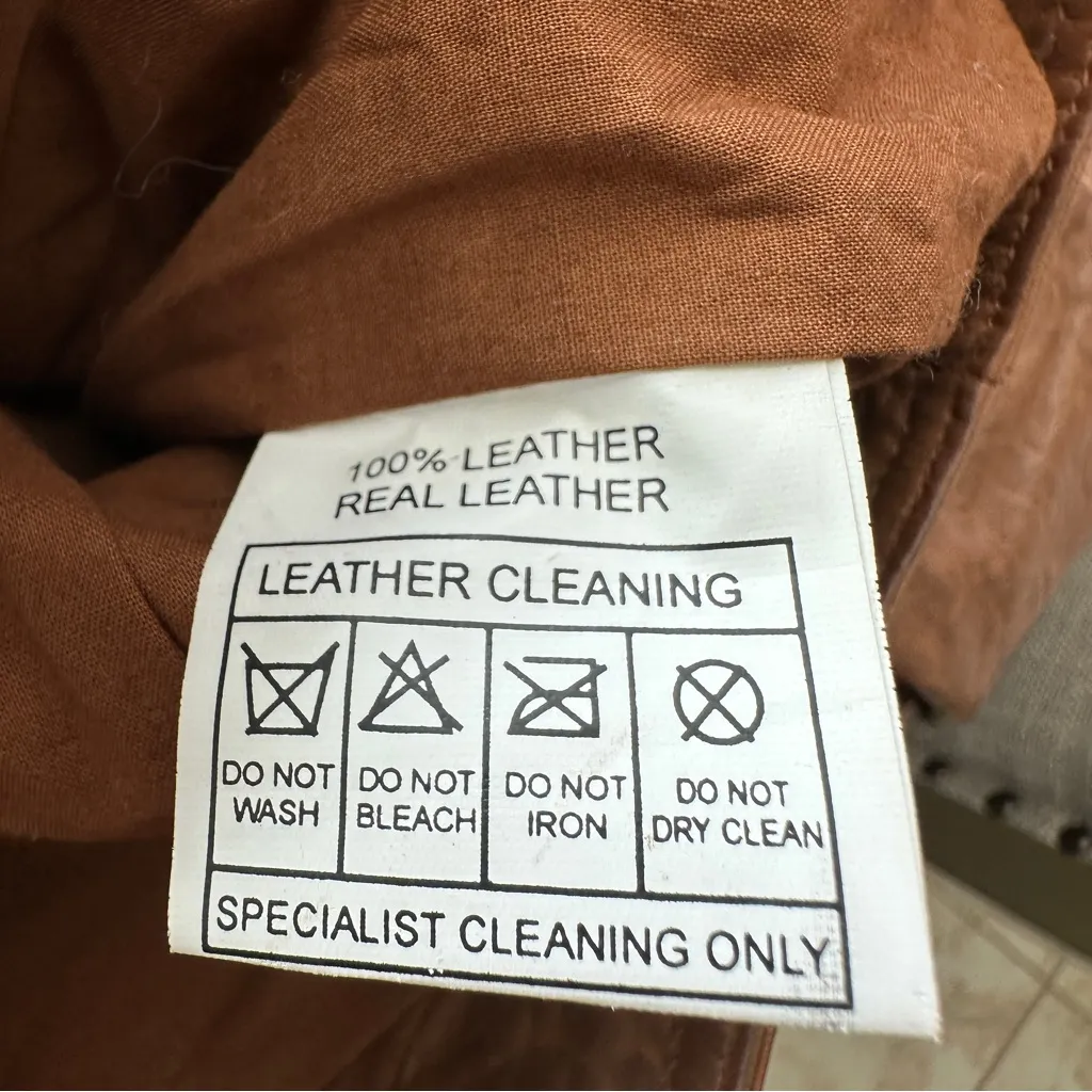 ZASTA Brown Leather moto Jacket M Size M - Image 10