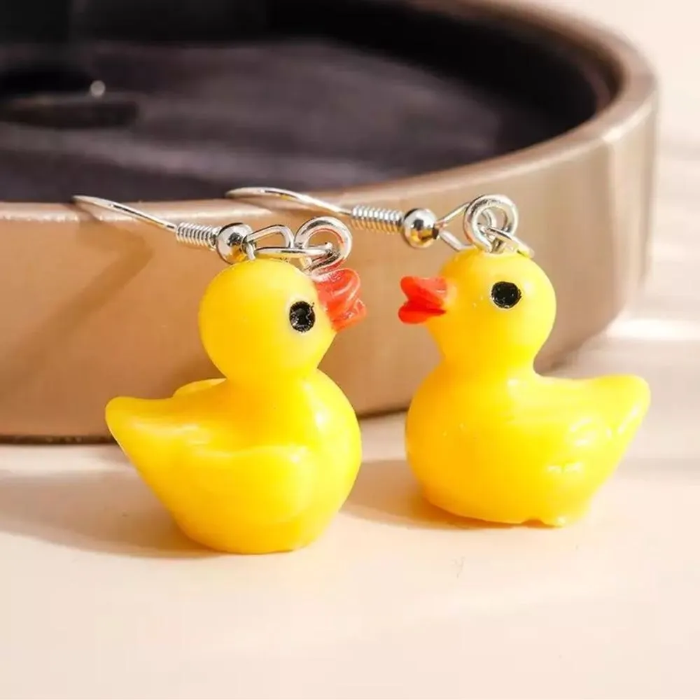 🆕Yellow Duck Charm Dangle Earrings - Image 2