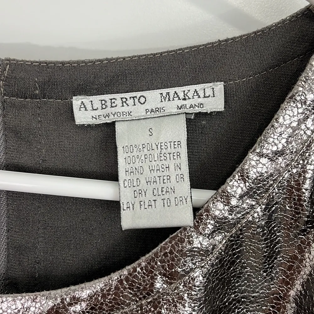 Alberto Makali Small Silver Metallic Long Sleeve Top - Image 4