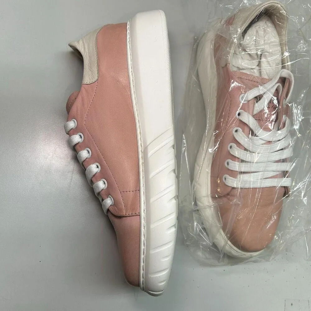 Bueno PINK Women's Leather Sneakers US 8 EU 39 Low Top Heart - Image 4