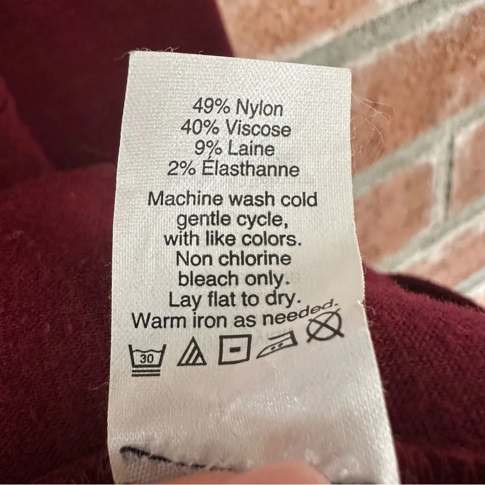 Madewell Long Sleeve Fit Flare Dress Women’s 6 Maroon Red Short - Image 6