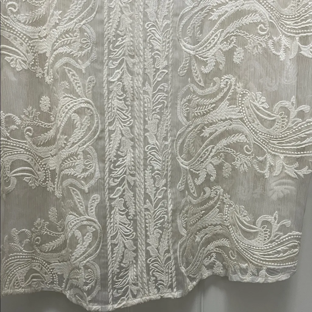 Anthropologie Beyond Vintage Paisley Embroidered Shawl Cover Up - Image 11