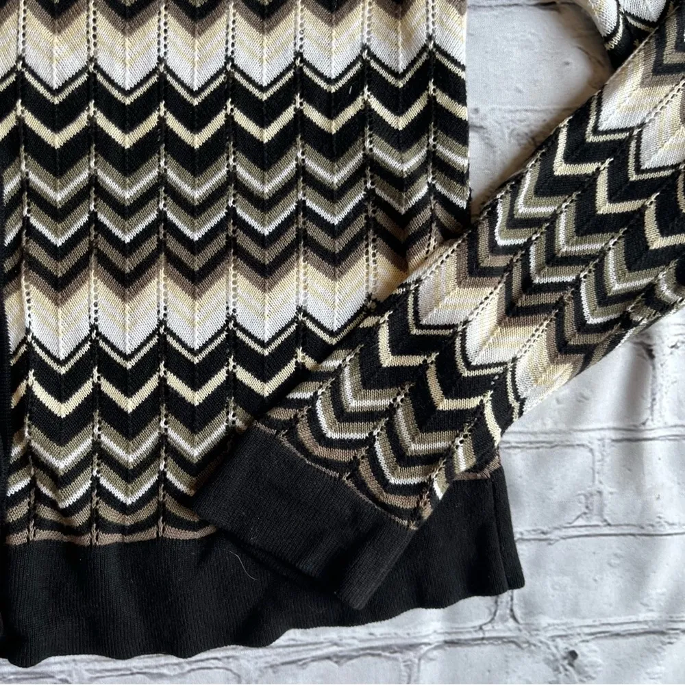 Banana Republic Cardigan Chevron Loose Knit Sweater Med. Maximalist Indie Sleeze - Image 7