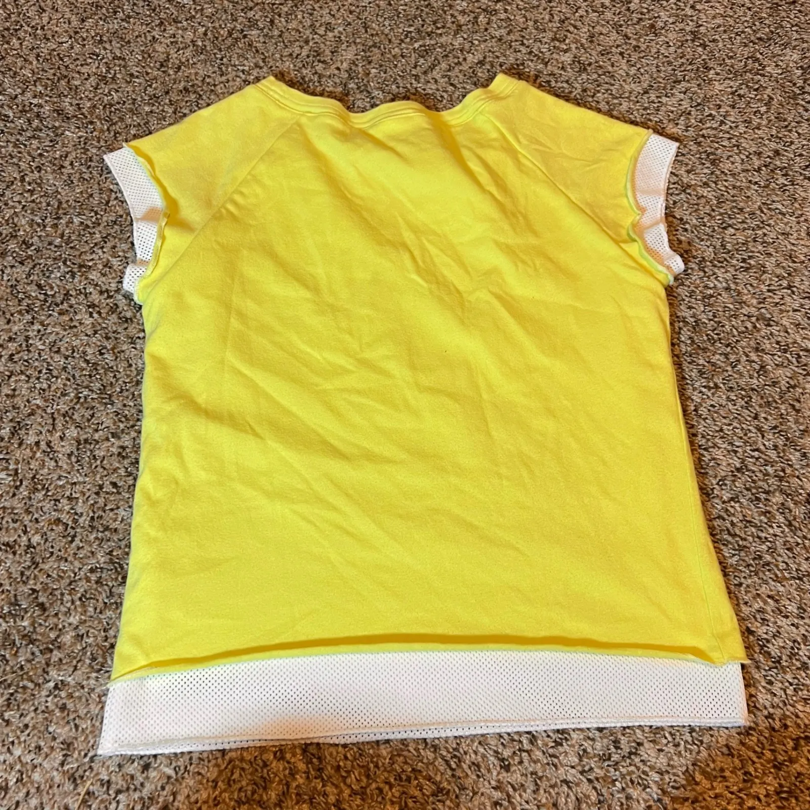 Adidas  Yellow Layered Look Athletic Training Top‎ Women's Medium - Image 7
