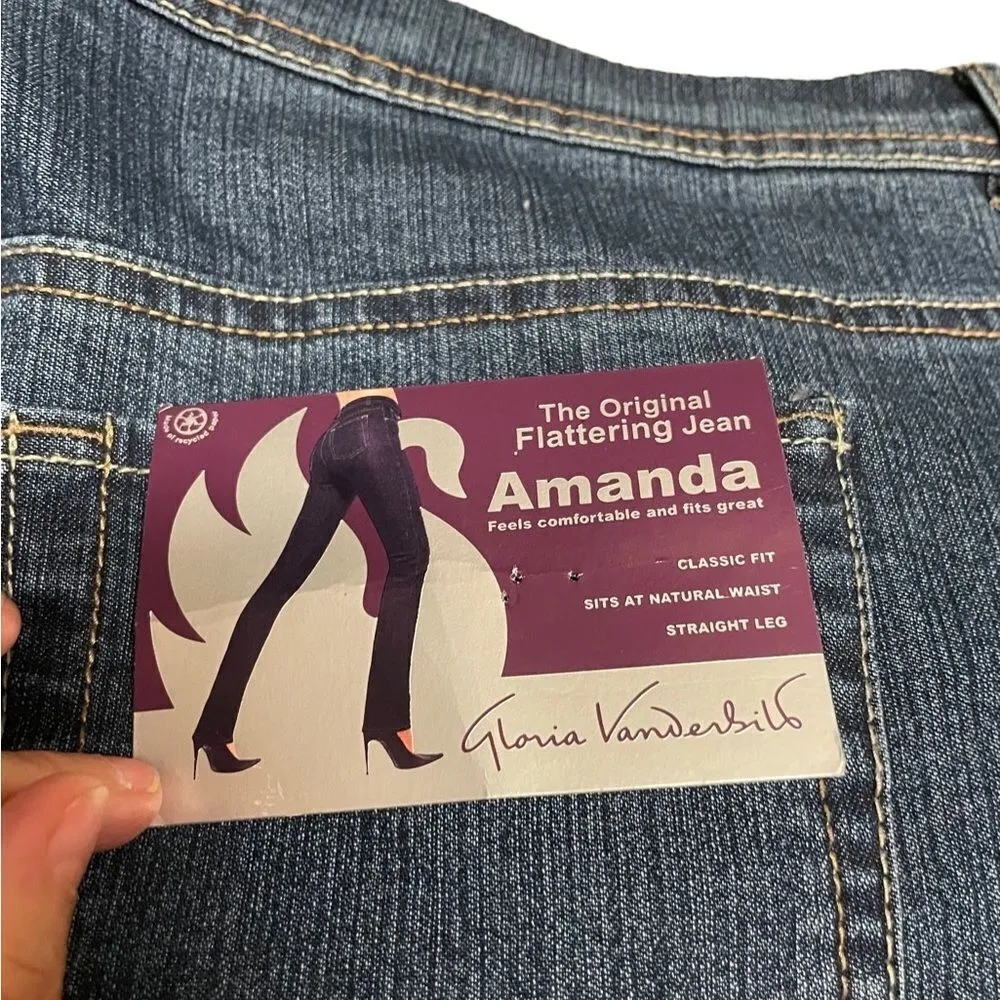 Gloria Vanderbilt Classic Fit Straight Leg Blue Jenas Size 18 NWT - Image 4